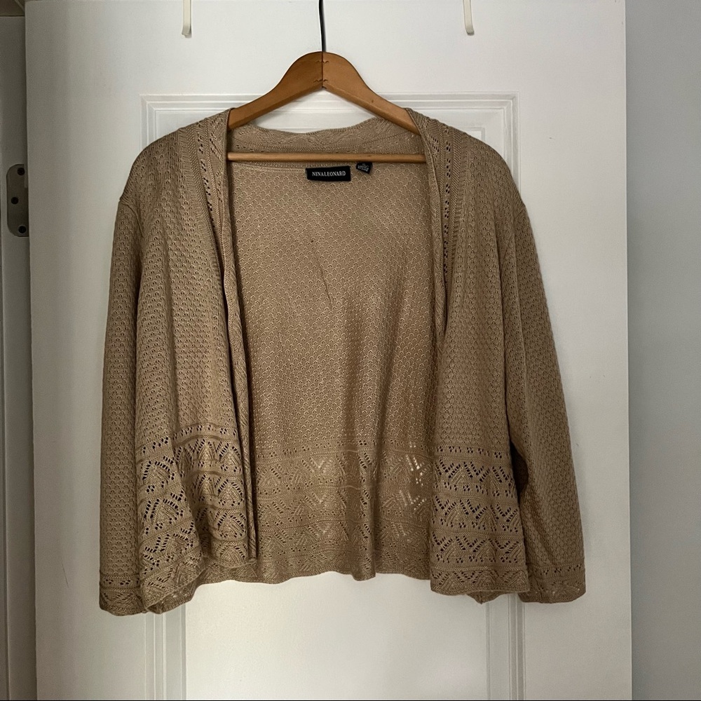 Nina Leonard Cropped Cardigan